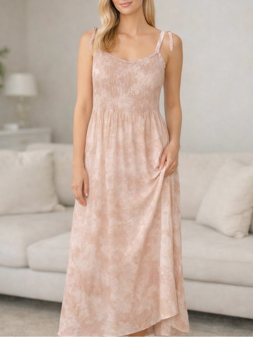 Nwot Kiwi + Punch Tie Strap Desert Storm Maxi Dress